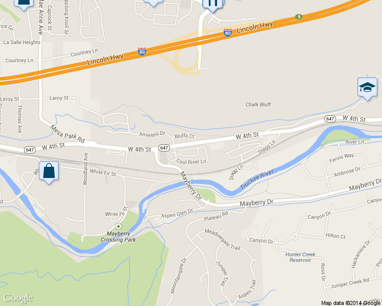 map of restaurants, bars, coffee shops, grocery stores, and more near 7440 West 4th Street in Reno