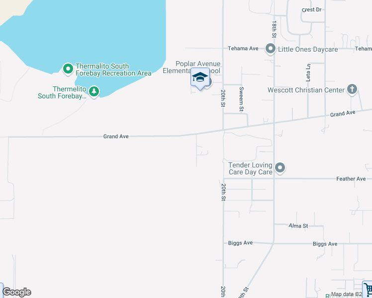 map of restaurants, bars, coffee shops, grocery stores, and more near 2151 Grand Avenue in Oroville