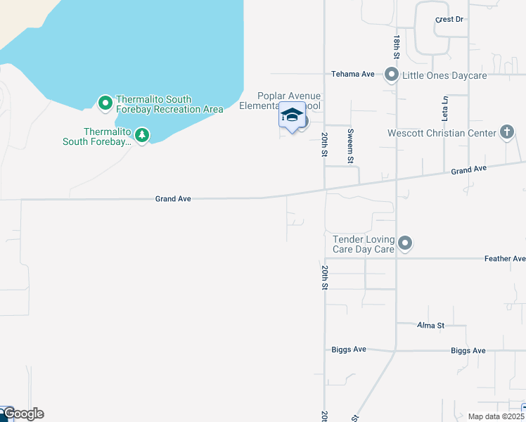 map of restaurants, bars, coffee shops, grocery stores, and more near 2151 Grand Avenue in Oroville