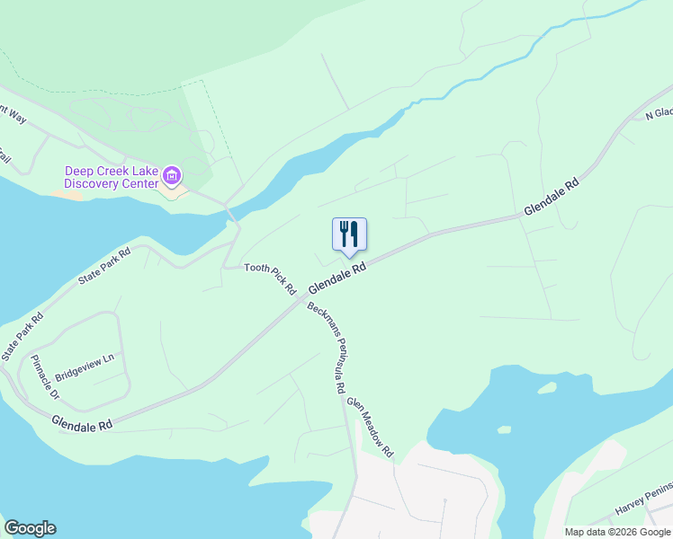 map of restaurants, bars, coffee shops, grocery stores, and more near 2214 Glendale Road in Swanton