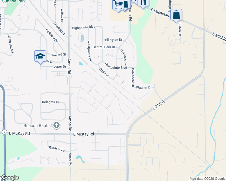 map of restaurants, bars, coffee shops, grocery stores, and more near 1356 Bontrager Lane in Shelbyville