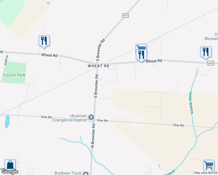 map of restaurants, bars, coffee shops, grocery stores, and more near 513 South Brewster Road in Vineland