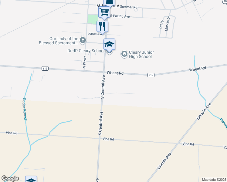 map of restaurants, bars, coffee shops, grocery stores, and more near 108 Louis Drive in Vineland