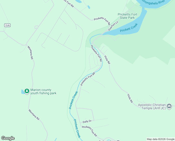 map of restaurants, bars, coffee shops, grocery stores, and more near 1-19 Bunker Hill Lane in Fairmont