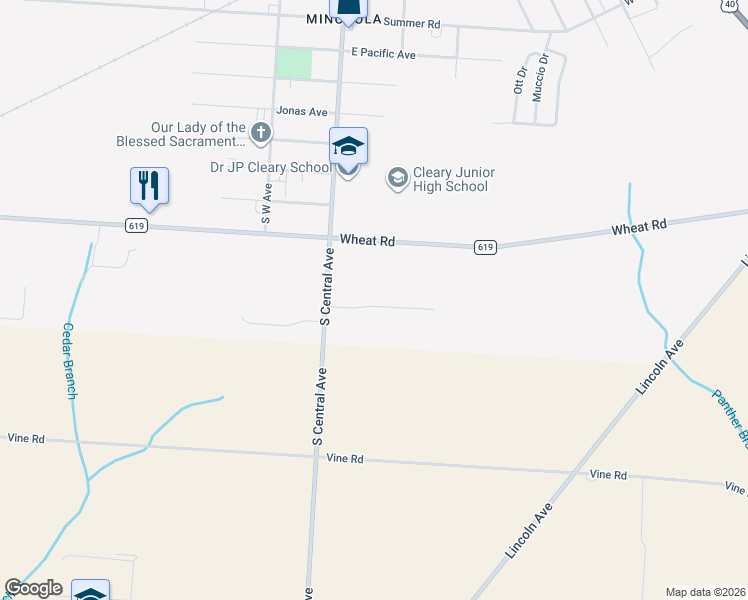 map of restaurants, bars, coffee shops, grocery stores, and more near 108 Louis Drive in Vineland