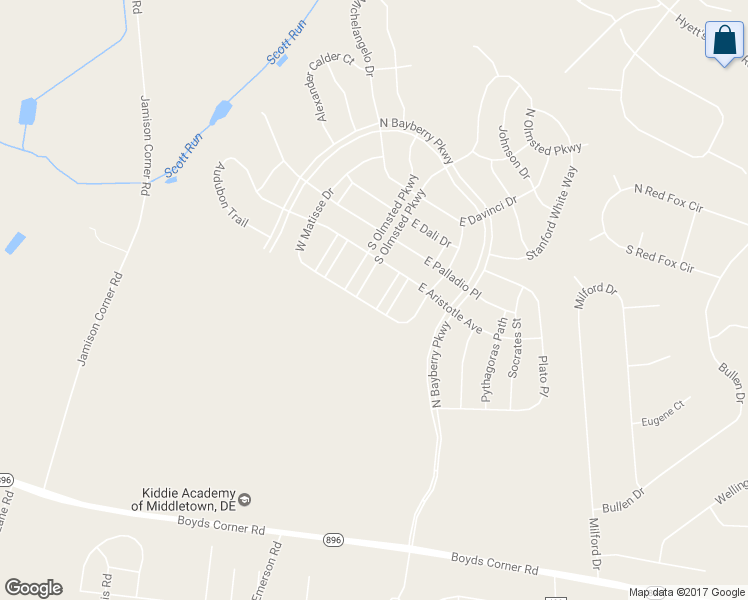 map of restaurants, bars, coffee shops, grocery stores, and more near 1803 North Pollock Way in Middletown
