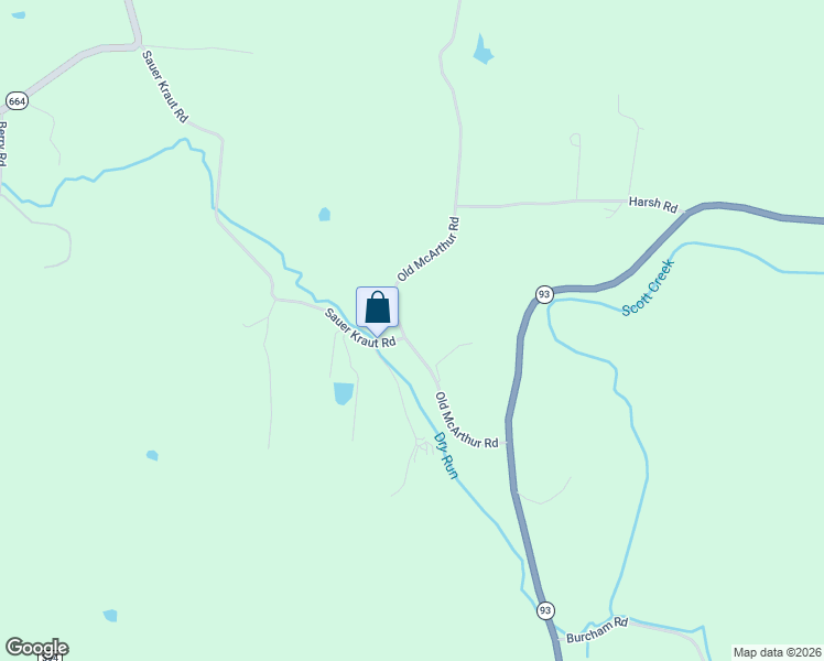 map of restaurants, bars, coffee shops, grocery stores, and more near 15050 Old McArthur Road in Logan