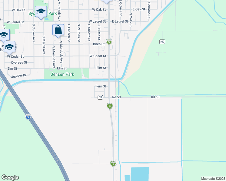 map of restaurants, bars, coffee shops, grocery stores, and more near 818 South Tehama Street in Willows