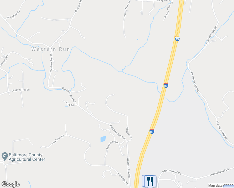 map of restaurants, bars, coffee shops, grocery stores, and more near 709 Nicholas Lane in Cockeysville