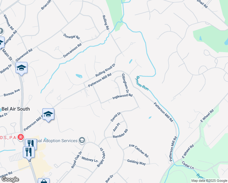 map of restaurants, bars, coffee shops, grocery stores, and more near 501 Chesley Court in Bel Air
