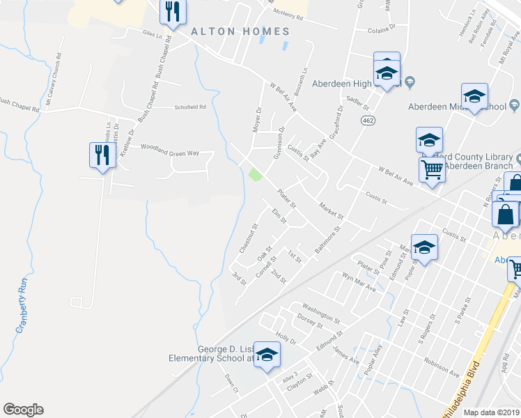 map of restaurants, bars, coffee shops, grocery stores, and more near 320 Chestnut Street in Aberdeen