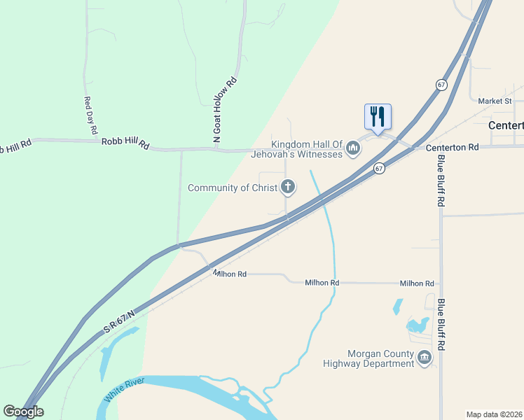 map of restaurants, bars, coffee shops, grocery stores, and more near 5760 Mason Court in Martinsville