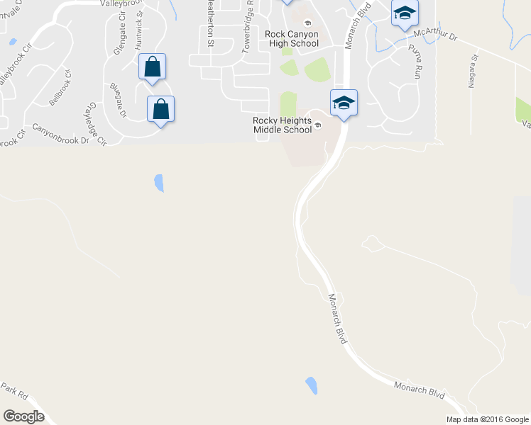 map of restaurants, bars, coffee shops, grocery stores, and more near 11477 Monarch Boulevard in Lone Tree