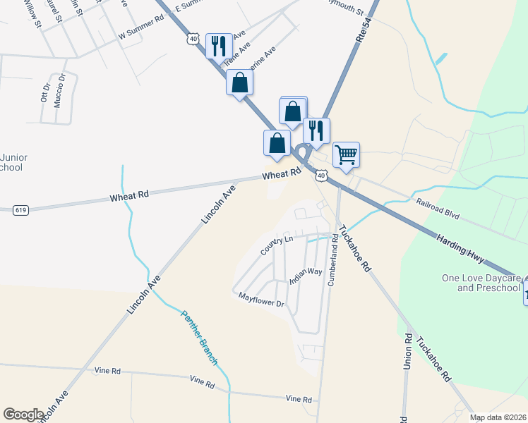 map of restaurants, bars, coffee shops, grocery stores, and more near 119 Wheat Road in Buena
