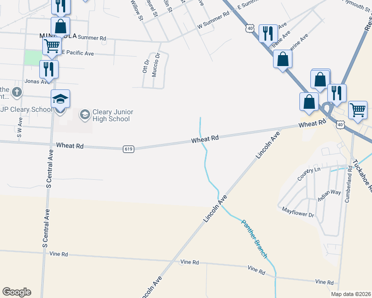 map of restaurants, bars, coffee shops, grocery stores, and more near 157 Wheat Road in Buena