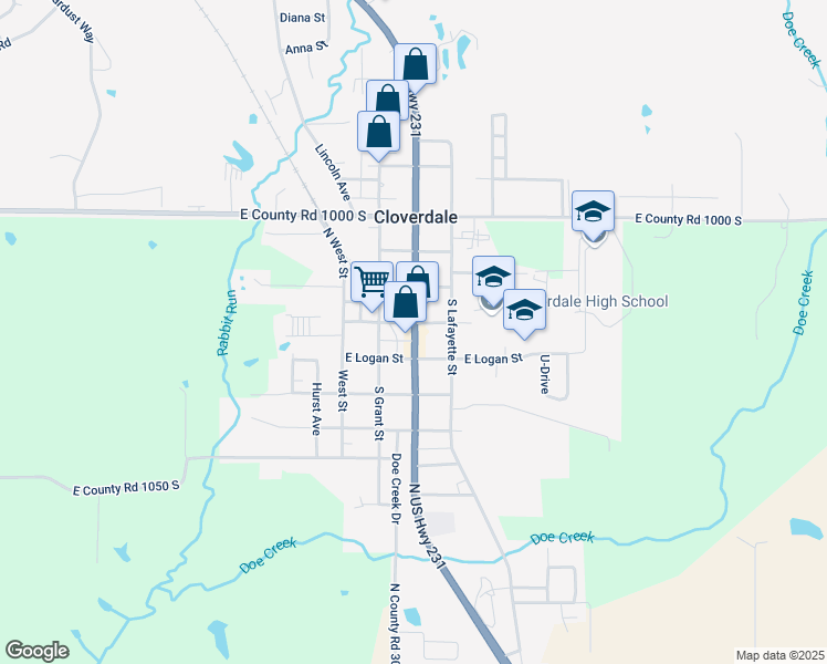 map of restaurants, bars, coffee shops, grocery stores, and more near 4 Market Street in Cloverdale