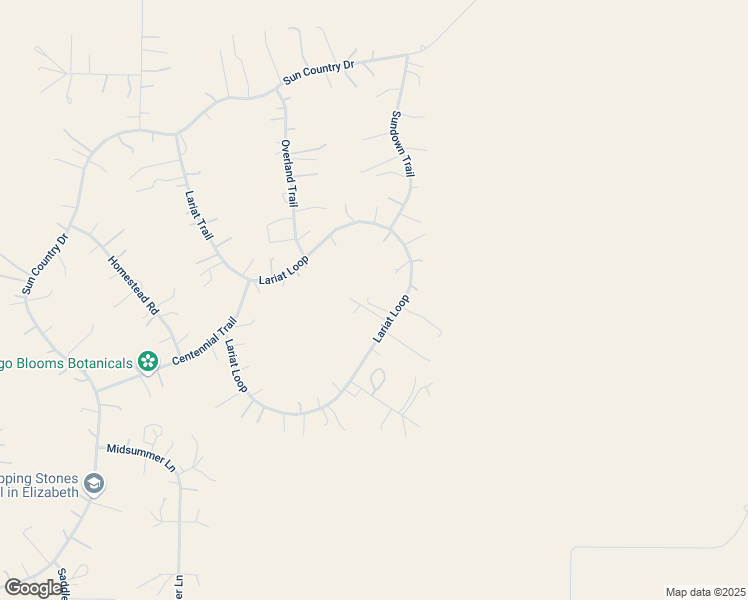 map of restaurants, bars, coffee shops, grocery stores, and more near 8804 Lariat Loop in Elizabeth