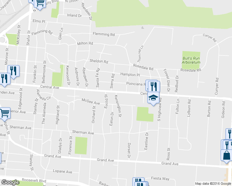 map of restaurants, bars, coffee shops, grocery stores, and more near 10 Kensington Street in Middletown