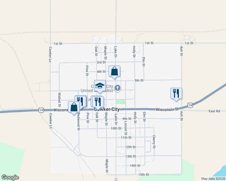 map of restaurants, bars, coffee shops, grocery stores, and more near in Cawker City