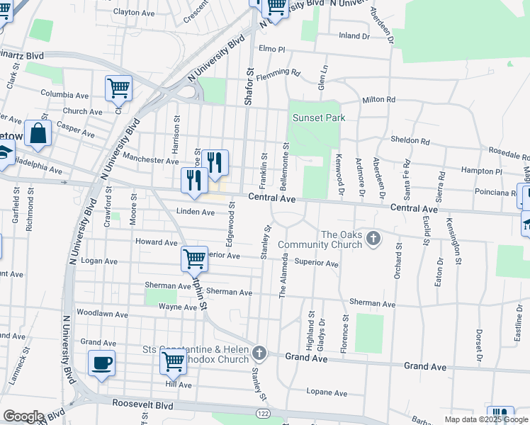 map of restaurants, bars, coffee shops, grocery stores, and more near 6 Alameda Circle in Middletown