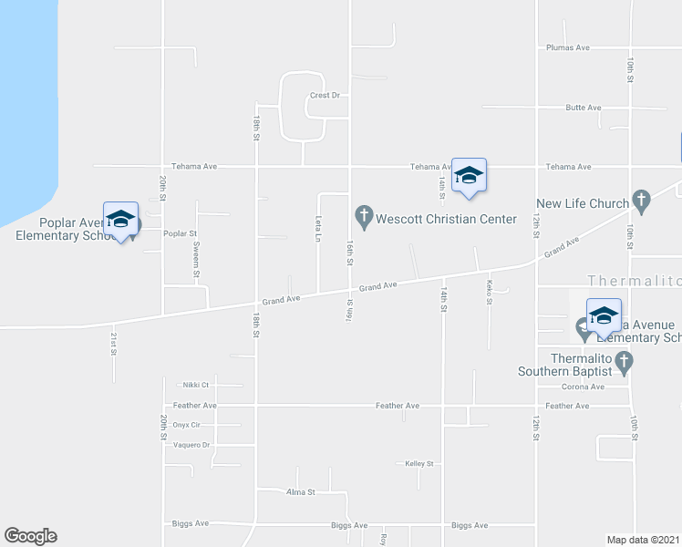 map of restaurants, bars, coffee shops, grocery stores, and more near 1619 16th Street in Oroville
