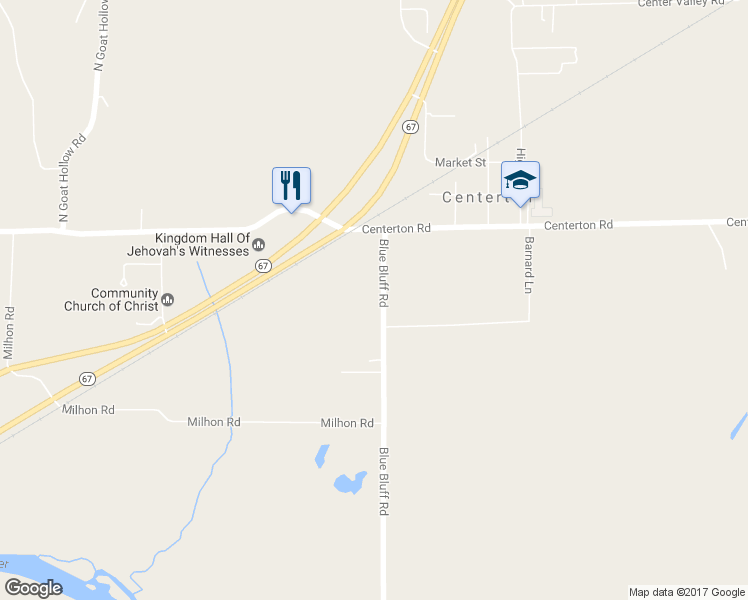 map of restaurants, bars, coffee shops, grocery stores, and more near 5825 Blue Bluff Road in Martinsville