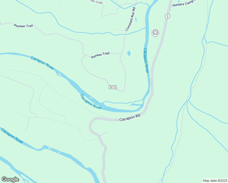 map of restaurants, bars, coffee shops, grocery stores, and more near 1807 Constant Run Road in Great Cacapon