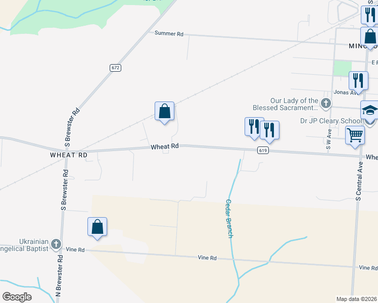 map of restaurants, bars, coffee shops, grocery stores, and more near 337 Wheat Road in Vineland