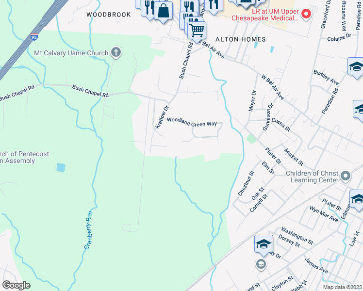 map of restaurants, bars, coffee shops, grocery stores, and more near 407 Woodedge Garth in Aberdeen