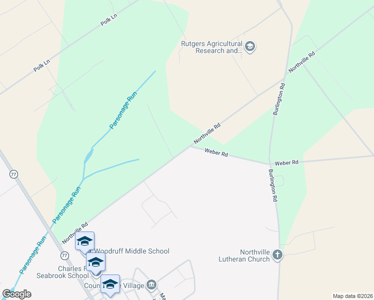 map of restaurants, bars, coffee shops, grocery stores, and more near 100 Northville Road in Bridgeton