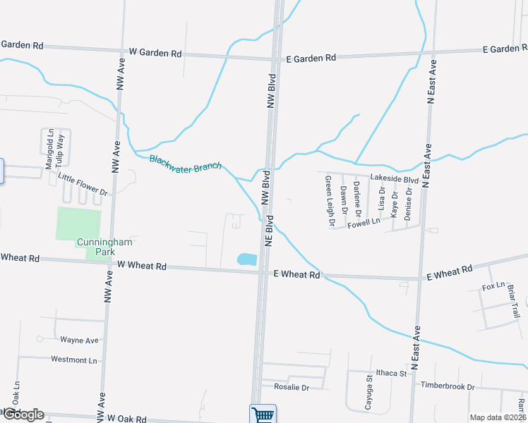 map of restaurants, bars, coffee shops, grocery stores, and more near Northwest Boulevard in Vineland