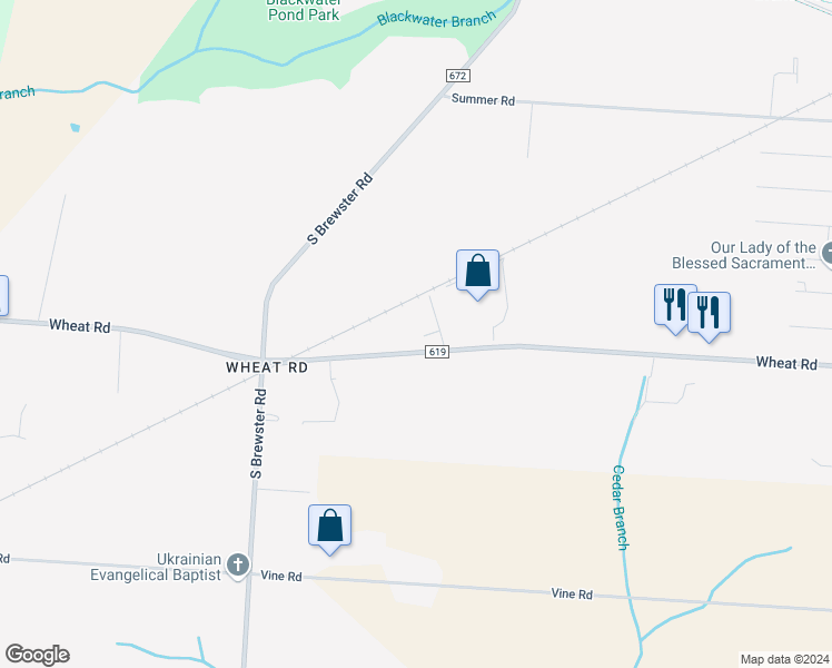 map of restaurants, bars, coffee shops, grocery stores, and more near 384 Wheat Road in Vineland
