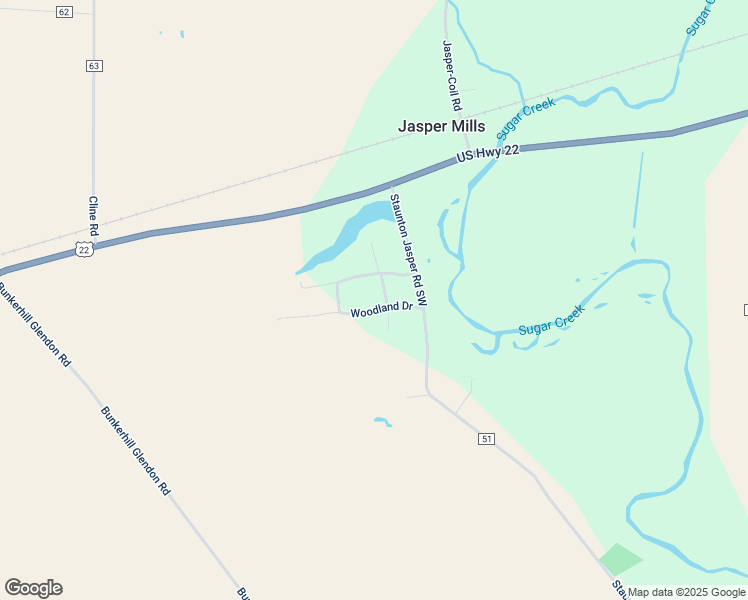 map of restaurants, bars, coffee shops, grocery stores, and more near 510 Woodland Drive in Washington Court House