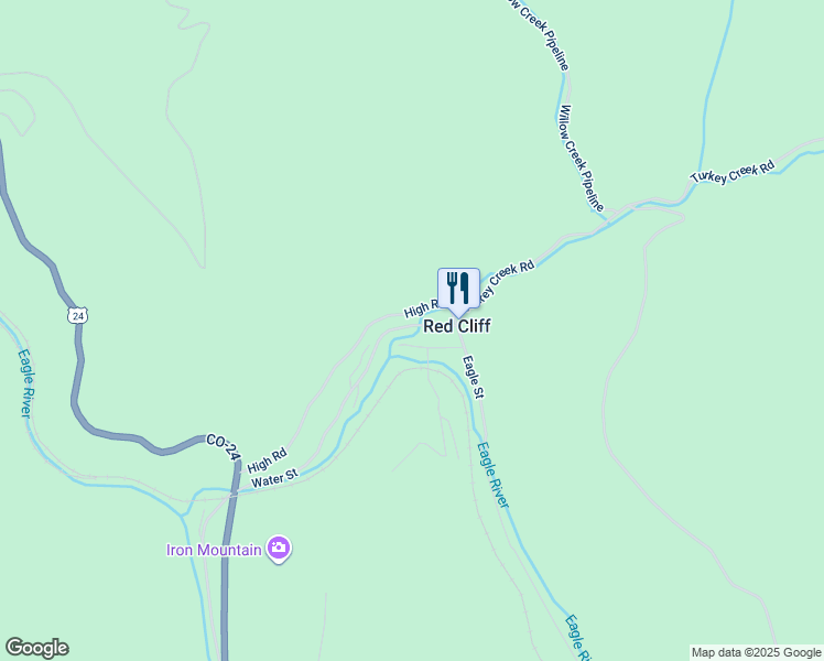 map of restaurants, bars, coffee shops, grocery stores, and more near 189 Water Street in Red Cliff