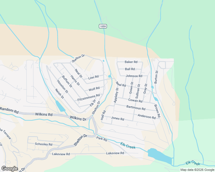 map of restaurants, bars, coffee shops, grocery stores, and more near 2128 Shelton Drive in Bailey