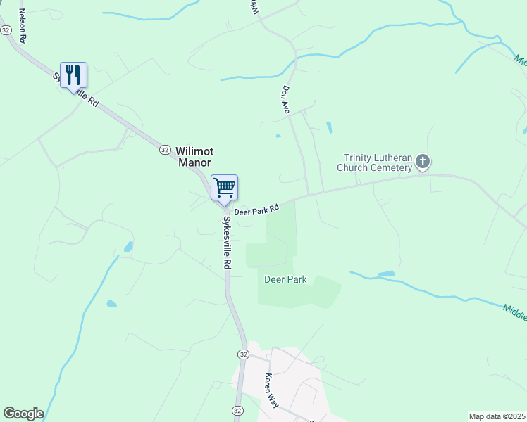 map of restaurants, bars, coffee shops, grocery stores, and more near 624 Deer Park Road in Westminster