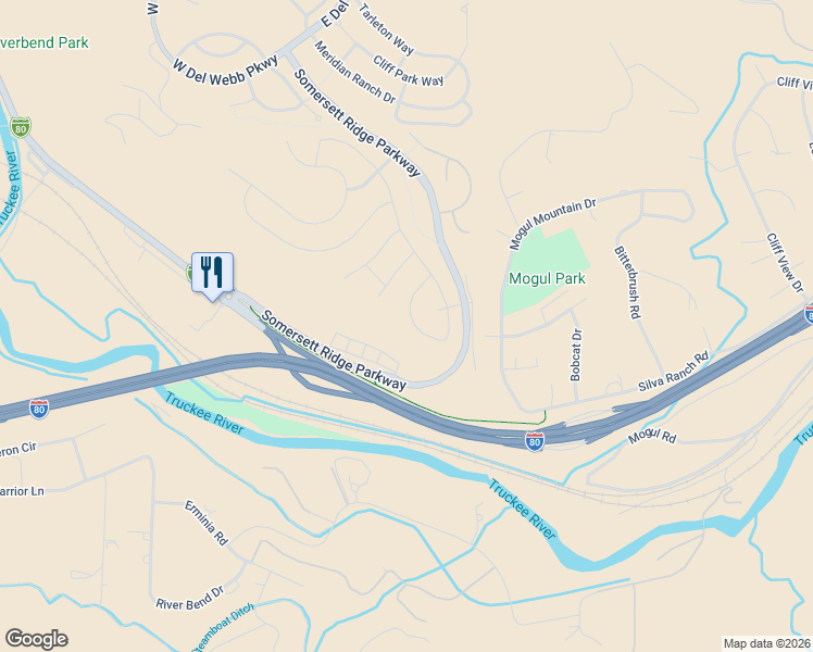 map of restaurants, bars, coffee shops, grocery stores, and more near 841 Larrimore Trail in Reno