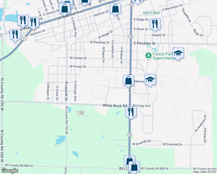 map of restaurants, bars, coffee shops, grocery stores, and more near 1199 Southgate Boulevard in Brazil