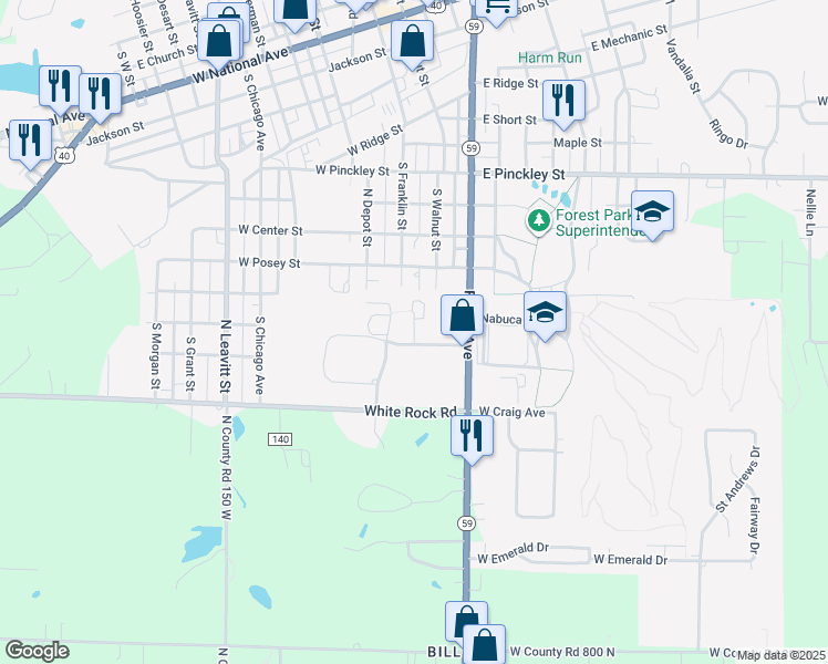 map of restaurants, bars, coffee shops, grocery stores, and more near 1101-1199 Southgate Blvd in Brazil