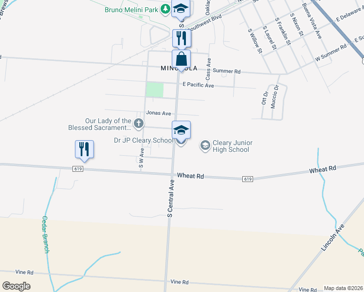 map of restaurants, bars, coffee shops, grocery stores, and more near 1501 Central Avenue in Buena