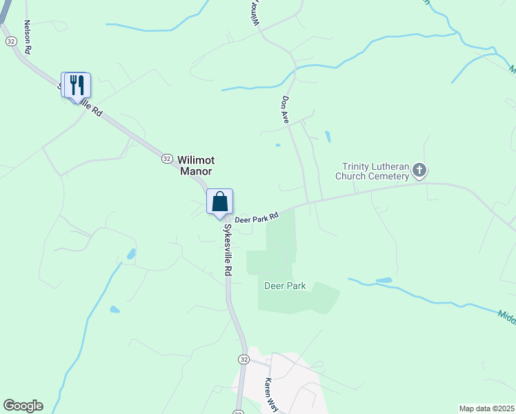 map of restaurants, bars, coffee shops, grocery stores, and more near 624 Deer Park Road in Westminster