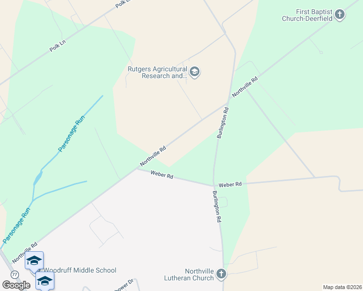 map of restaurants, bars, coffee shops, grocery stores, and more near 100 Northville Road in Bridgeton