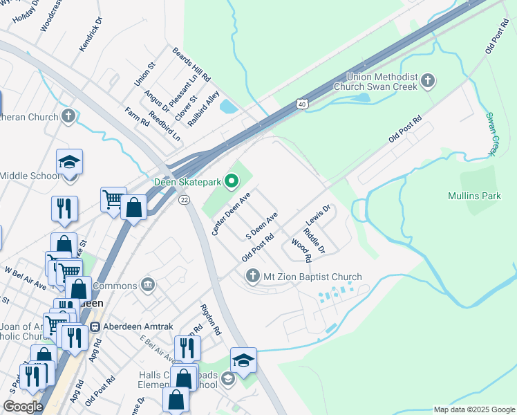 map of restaurants, bars, coffee shops, grocery stores, and more near 159 Bannister Avenue in Aberdeen
