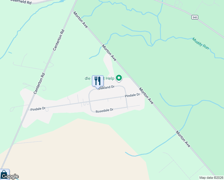 map of restaurants, bars, coffee shops, grocery stores, and more near 91 Oakland Drive in Pittsgrove
