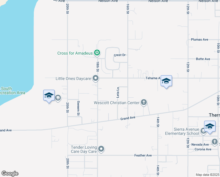 map of restaurants, bars, coffee shops, grocery stores, and more near 1741 Tehama Avenue in Oroville