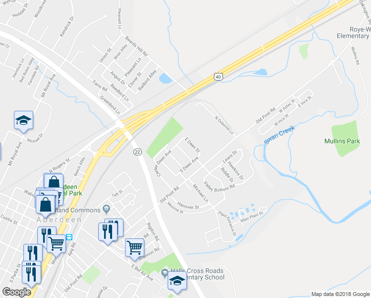 map of restaurants, bars, coffee shops, grocery stores, and more near 155 Bannister Avenue in Aberdeen