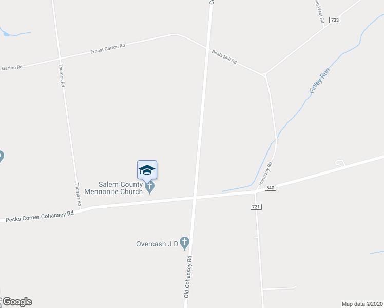 map of restaurants, bars, coffee shops, grocery stores, and more near 53 Cohansey Friesburg Road in Bridgeton