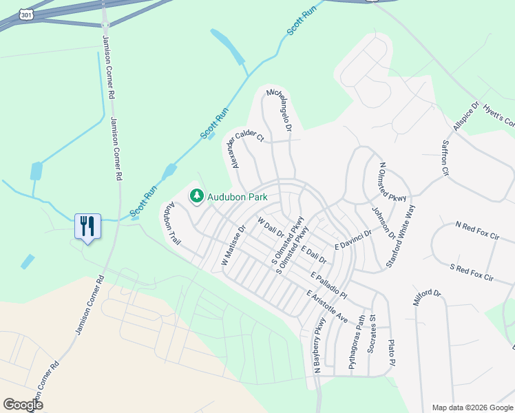map of restaurants, bars, coffee shops, grocery stores, and more near 239 North Bayberry Parkway in Middletown