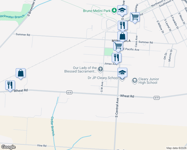 map of restaurants, bars, coffee shops, grocery stores, and more near 210 Coari Avenue in Buena