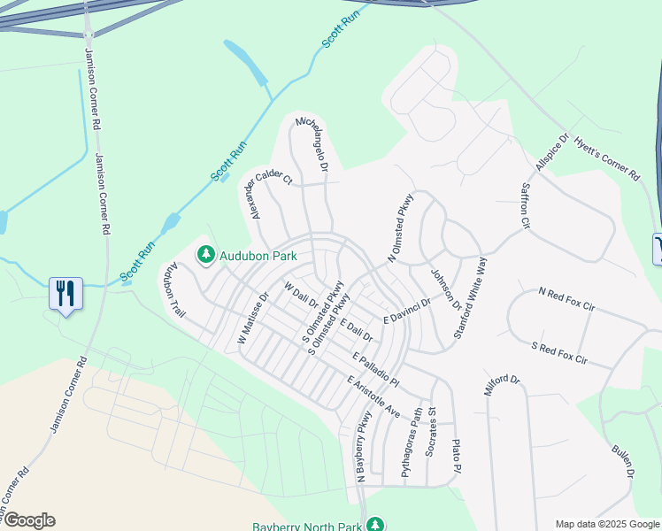 map of restaurants, bars, coffee shops, grocery stores, and more near 1169 South Olmsted Parkway in Middletown